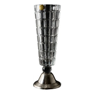 Riihimäki Silver and Crystal Vase, 1967 For Sale