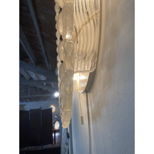 Round Back-Lit Ice Glass Mirror, 1970s For Sale - Image 6 of 9