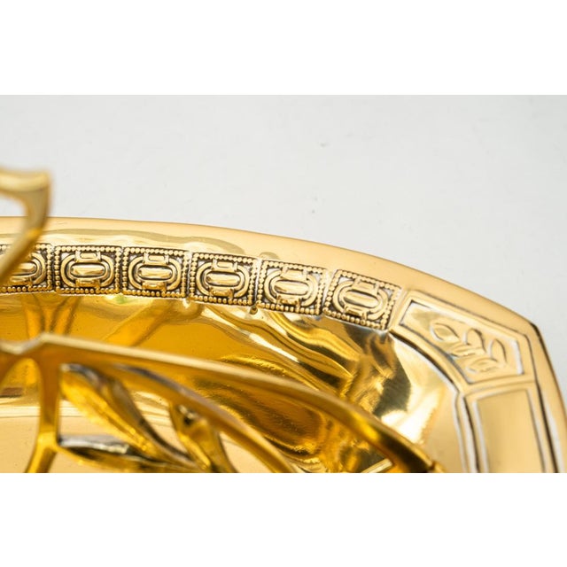 Gold Jugendstil Brass Centerpiece, 1907 For Sale - Image 8 of 10