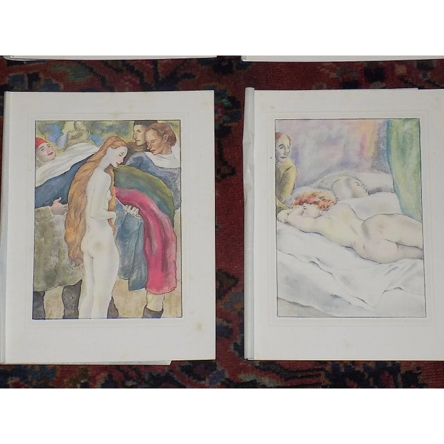 Vintage French Limited Edition Hand Colored Copperplate Engravings-Mariette Lydis-Paris-Set of 12 For Sale - Image 4 of 11