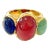Bochic “Orient” Ruby, Emerald & Sapphire Vintage 3 Gem Ring Set in 18k & Silver Size 9 For Sale