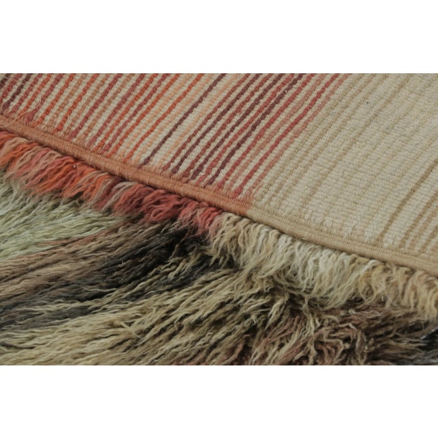 Rug & Kilim’s Modern Extra-Long Shag Runner, Polychromatic Geometric Stripes For Sale In New York - Image 6 of 6