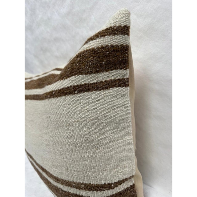 Contemporary Turkish Hemp Pillow Cushion Natural Beige Brown Pillow Cushion Cover 16" x 24" For Sale - Image 3 of 4