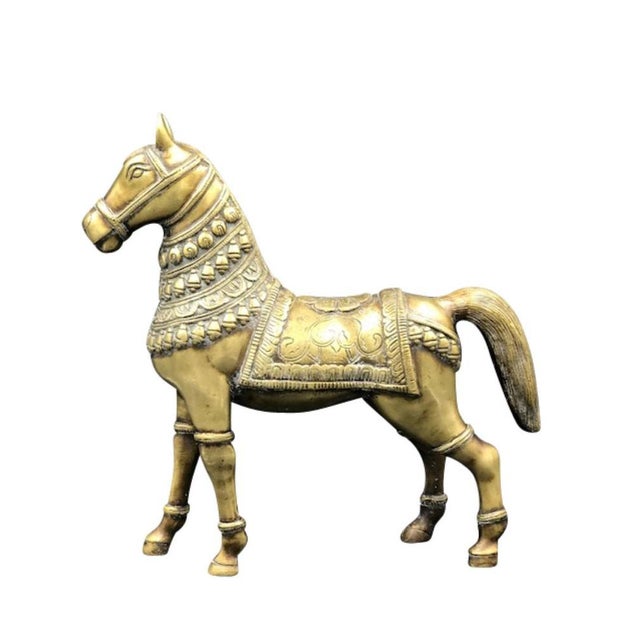 Vintage Handmade Brass Horse Statue, 1960s For Sale - Image 3 of 16