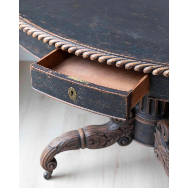 Wood Swedish 19th Century Empire Oval Center Table, circa 1830 For Sale - Image 7 of 11
