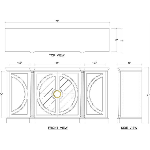 Wood Custom French Art Deco Credenza For Sale - Image 7 of 7