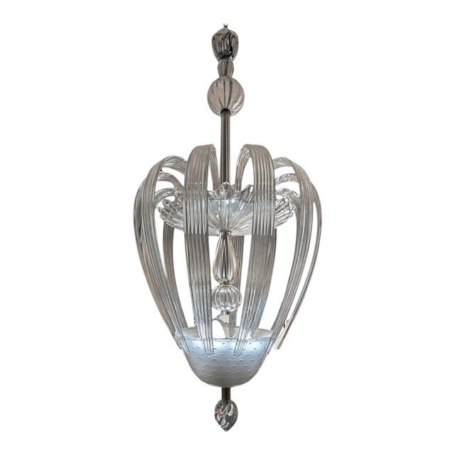 1930s Murano Glass Chandelier by Tomaso Buzzi for Venini For Sale