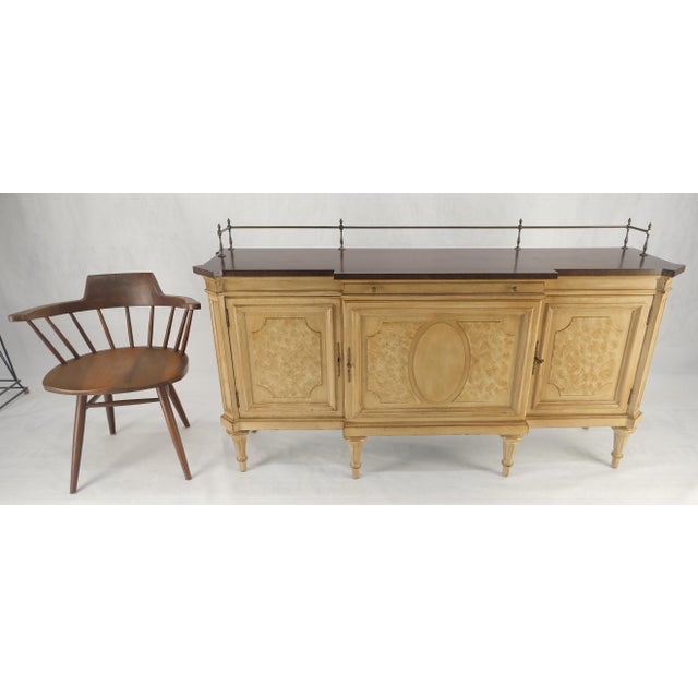 Kargers Rosewood Brass Gallery Top Fitted Drawers Sideboard Buffet Credenza MINT For Sale - Image 17 of 18