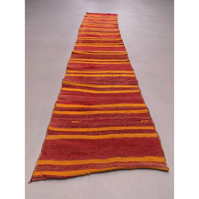 Textile Turkish Narrow Kilim Runner Rug For Sale - Image 7 of 7