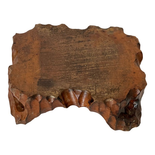 Vintage Rustic Tree Stump Plant Stand For Sale