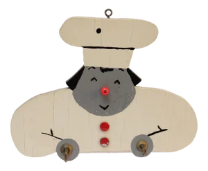 Folk Art "Chef" Wall-Mounted Key Holder