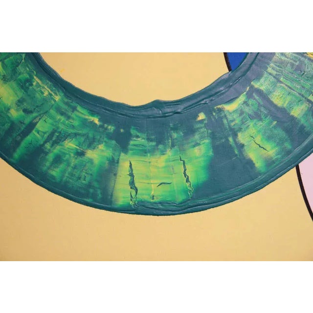 2020 "Circles Green & Red" Contemporary Abstract Acrylic Painting by William Topher For Sale - Image 4 of 5