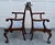 Antique Pair Mahogany Armchairs Chippendale Style Carved Ball Claw Foot Dining For Sale - Image 13 of 18