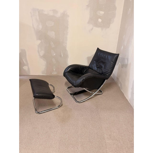Set of Rocking Chair with Ottoman by Robert Haussmann, 1970s For Sale - Image 12 of 12