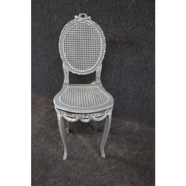 Louis XV Style Cane Vanity Chair For Sale In Philadelphia - Image 6 of 10
