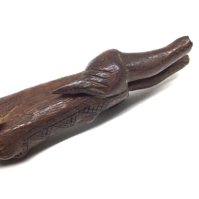 Figurative Antique African Hand Carved Wood Woman Figure For Sale - Image 3 of 10