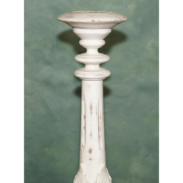 Vintage Painted Carved Oak Decorative Candlesticks, 1940s, Set of 2 For Sale - Image 13 of 17