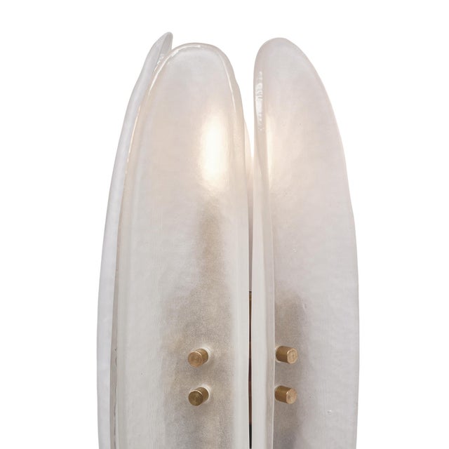 Glass Paneled White Murano Glass Sconces For Sale - Image 7 of 9