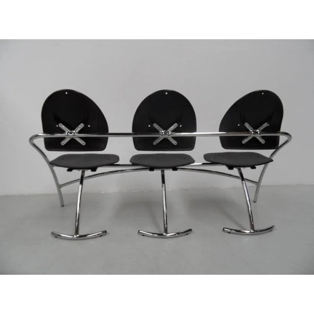 1980s Vintage Design Waiting Room Bench by Gazarro, 1980s For Sale - Image 5 of 8
