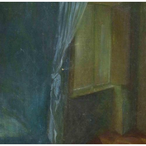 Giovanni Gromo, Interior, 1980s, Oil Painting on Masonite For Sale - Image 3 of 4