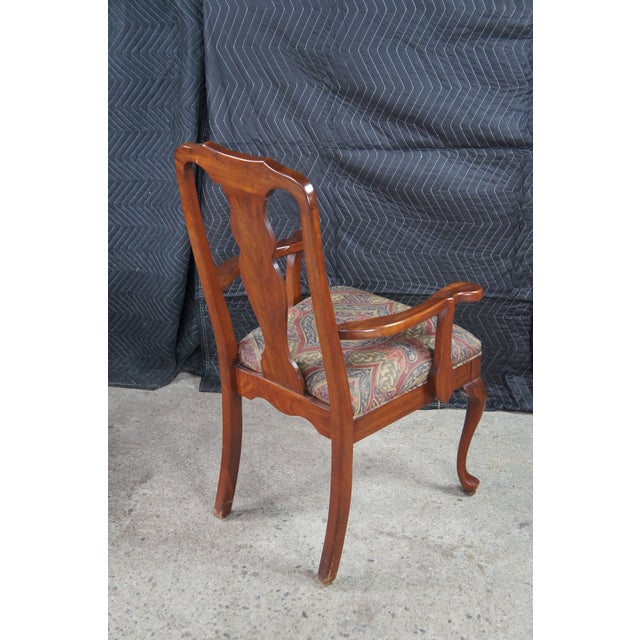 Harden Furniture 6 Vintage Harden Queen Anne Style Solid Cherry Dining Chairs Set For Sale - Image 4 of 13