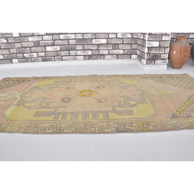 1960s Handmade wool and cotton rug in Turkish Anatolia Runner Carpet, Vintage Oushak Rug, Turkish Vintage Anatolian Rug,...