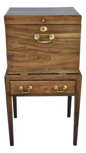 Handcrafted Federal Solid Black Walnut and Satinwood Silver Smith Chest