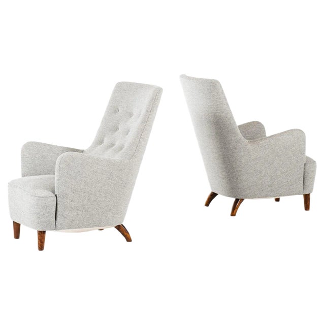 Set of Swedish Easy Chairs by Carl-Axel Acking, 1940s For Sale