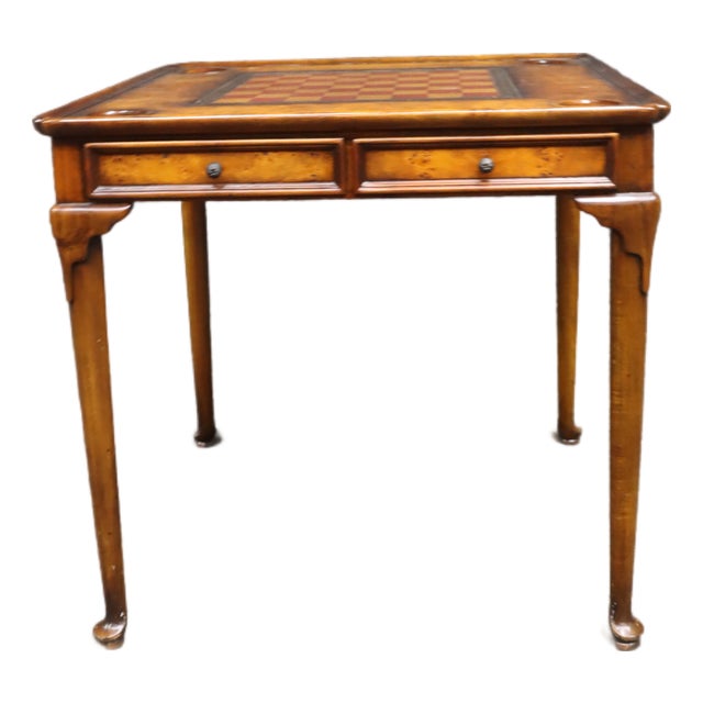 Theodore Alexander Walnut Game Table For Sale