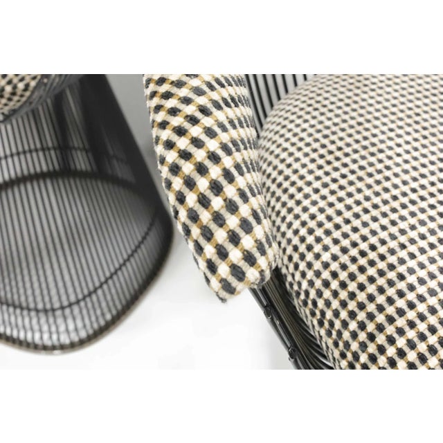 Warren Platner for Knoll Black Frame Dining Chairs in Kelly Wearstler Upholstery, Attributed - Set of 4 For Sale In Dallas - Image 6 of 9