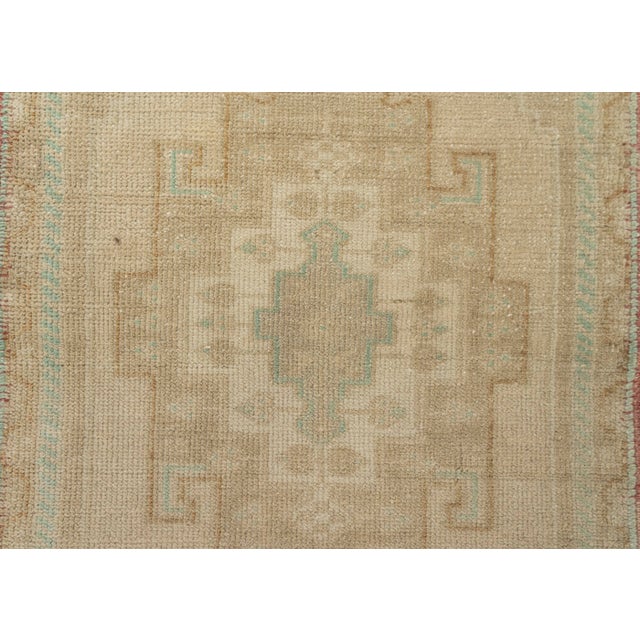 Turkish Mini Rug Oriental Hand Knotted Vintage Rug 1'10" x 3'3" #21046 For Sale - Image 4 of 8