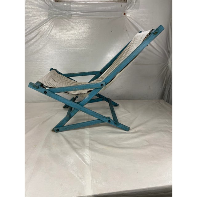 Antique Folding Wood Sling Chair Chairish