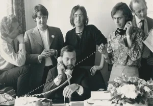 Henry Grossman, The Beatles, Office, Black and White Photograph, 20,7 X 25,4 Cm 1970, 1970s, Brass
