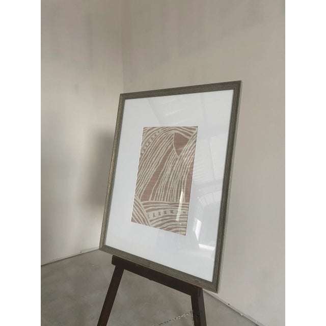 1990s Abstract Framed Textile in Blush and Ivory For Sale - Image 5 of 13