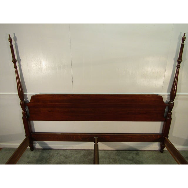 Pennsylvania House Solid Cherry King Size Poster Bed For Sale - Image 6 of 12