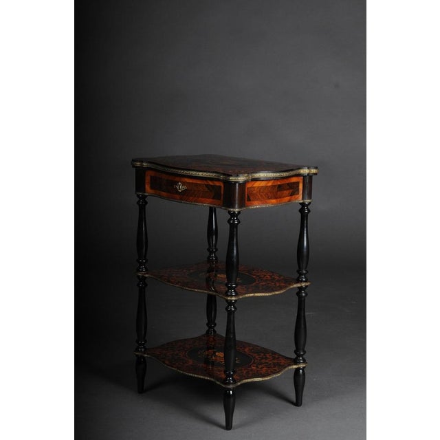 19th Century Marquetry Side Table with Jewelry Box, 1870s For Sale - Image 4 of 18