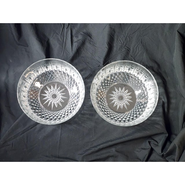 Glass 1960s Mid-Century Modern Arcoroc France Vintage 8" Serving Bowl Clear Cut Crystal Diamant Pattern - Set of 2 For Sale - Image 7 of 10