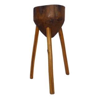 Vintage Oak Tripod Butcher's Block, 1950s For Sale