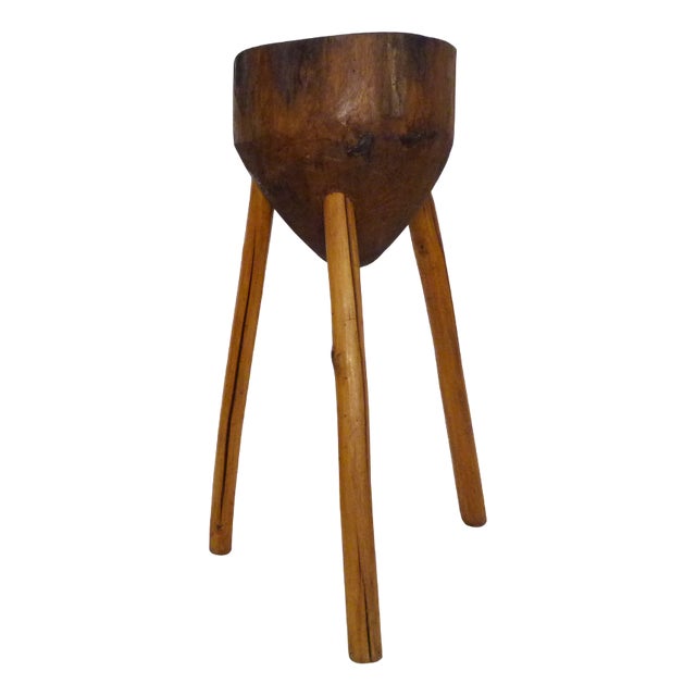 Vintage Oak Tripod Butcher's Block, 1950s For Sale