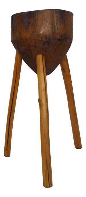 Vintage Oak Tripod Butcher's Block, 1950s