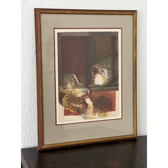 This striking signed and numbered lithograph by celebrated Spanish artist Sunol Alvar depicts a richly symbolic scene,...