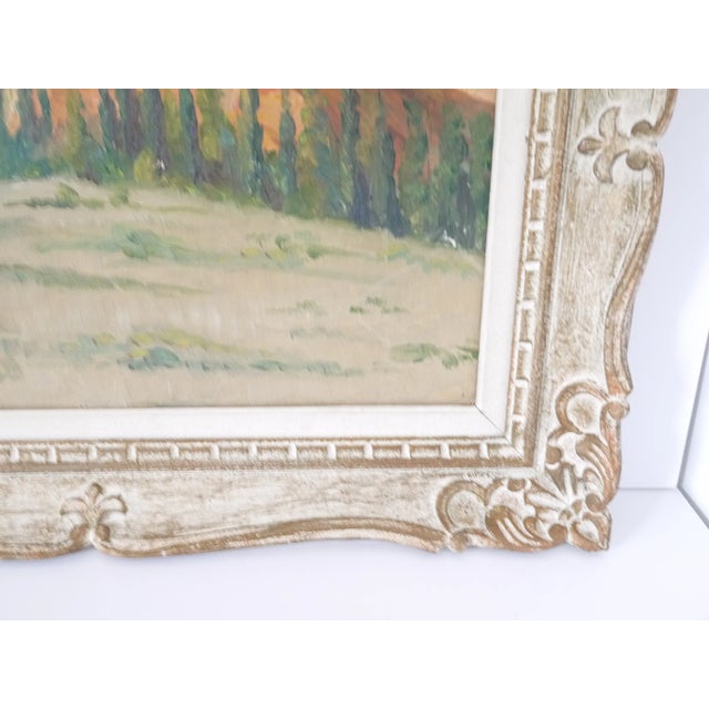 French Vintage Mountain Landscape Oil Painting Signed For Sale - Image 10 of 10