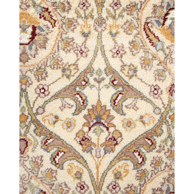 Traditional Mogul Hand-Knotted Area Rug - Ivory, 9' 2" x 12' 7" For Sale - Image 3 of 8