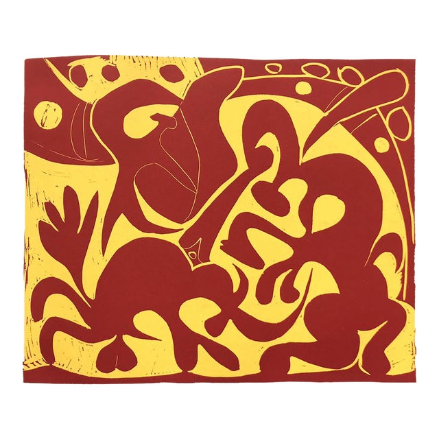 Picasso 5 Pique Rouge Et Jaune For Sale