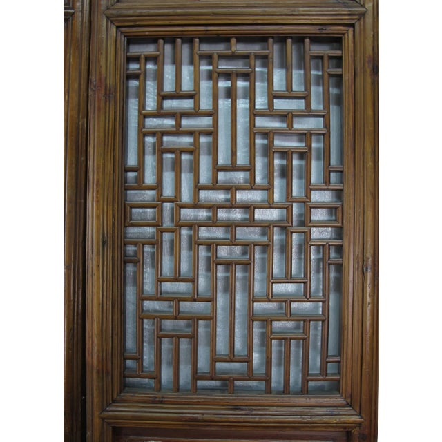 Late 19th Century Double Happiness Lattice Screen Door Panel - Set of 4 For Sale - Image 5 of 9