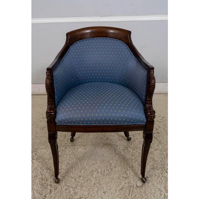 Traditional Pair Vintage Regency Style Dolphin Carved Armchairs For Sale - Image 3 of 14