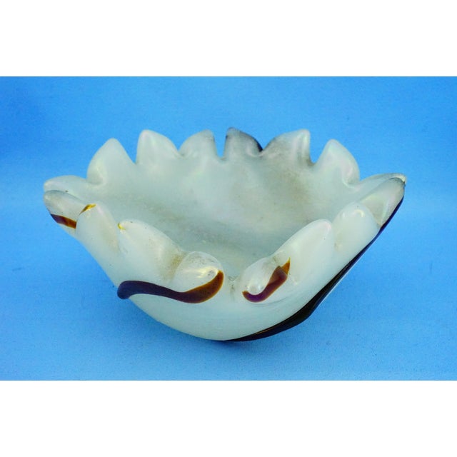20th Century Iridato Milk Glass Pocket Emptier by Dino Martens for Toso-Murano, Italy, 1950s For Sale - Image 4 of 18