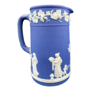 Antique Wedgwood Jasperware Dark Blue Jug Pitcher 1891-1908