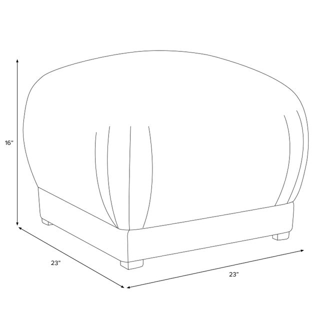 Not Yet Made - Made To Order Ottoman, Washed Zebra Blue For Sale - Image 5 of 6