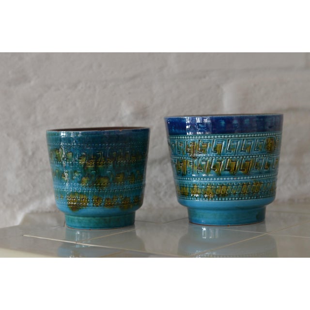 Aqua Vintage Planters, 1970s, Set of 2 For Sale - Image 8 of 14